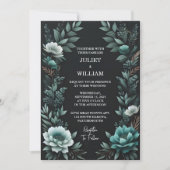 ザフォレスト自然ガーデンプラントダークグリーン結婚ズ 招待状 (正面)