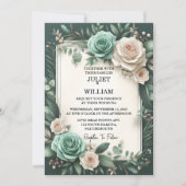 ザフォレスト自然ガーデンプラントダークグリーン結婚ズ 招待状 (正面)