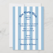 ザフォーティクラブブルーストライプ40歳の誕生日パーティー 招待状 (正面)