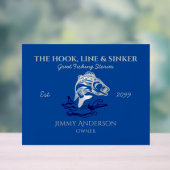 ザフックライン&シンカーバーフィッシャーマンアクリルサイン アクリルサイン (ニュートラル)