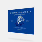 ザフックライン&シンカーバーフィッシャーマンアクリルサイン アクリルサイン (傾斜)