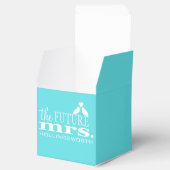 ザフューチャーミセス・アクアブルーシェブロンブライダルシャワー フェイバーボックス (オープン)