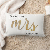 ザフューチャー/ニューネーム白黒フェイクゴールドフォイル ランバークッション (ブランケット)