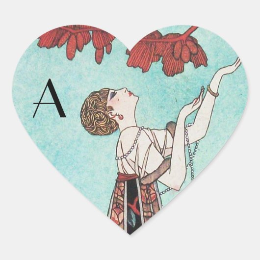 ザフラウィティバード、美しいファッションデザイナーハート ハートシール (正面)