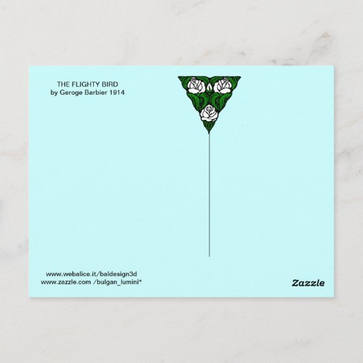 ザフラウィティバード、美しいファッション設計者 ポストカード (裏面)