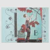 ザフラウィティーな鳥,美しいファッションデザイナーモノグラム 薄葉紙 (正面)