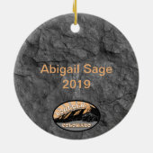 ザフラチパーソナライズされたロン、大きい石コロラド セラミックオーナメント (裏面)