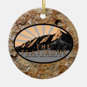 ザフラチパーソナライズされたロン、大きい石コロラド セラミックオーナメント (正面)