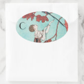 ザフリガティな鳥,美しいファッションデザイナーOVALE 楕円形シール (バッグ)