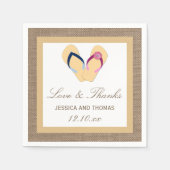 ザフリップフロップサンドビーチバーラップ結婚のコレクション スタンダードカクテルナプキン (正面)