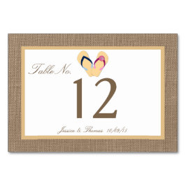 ザフリップフロップサンドビーチバーラップ結婚のコレクション テーブルナンバー