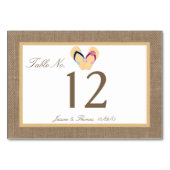 ザフリップフロップサンドビーチバーラップ結婚のコレクション テーブルナンバー (裏面)