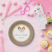 ザフリップフロップサンドビーチバーラップ結婚のコレクション ペーパープレート (パーティー)