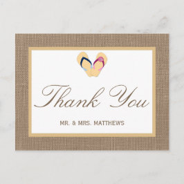 ザフリップフロップサンドビーチバーラップ結婚のコレクション ポストカード