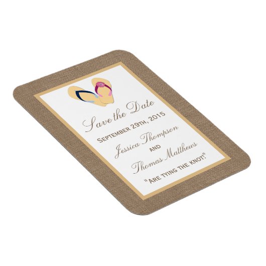 ザフリップフロップサンドビーチバーラップ結婚のコレクション マグネット (右側)