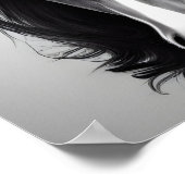 ザフリーシアブラック&ホワイトデジタルポートレートプリント ポスター (角)