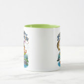 ザフロッグアングラーよくはしゃぐ:魚釣りのツイスト マグカップ (中央)