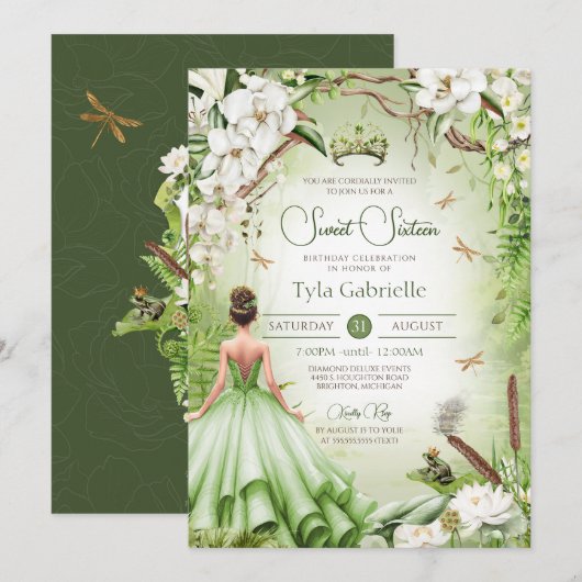 ザフロッグプリンスフェアユタレプリンセスSweet sixteen 招待状 (正面/裏面)