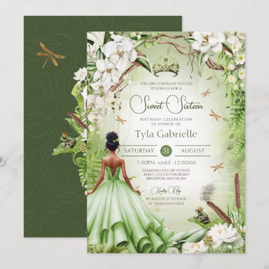 ザフロッグプリンスフェアユタレプリンセスSweet sixteen 招待状 (正面/裏面)