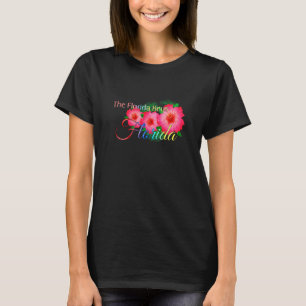 ザフロリダ鍵フロリダ熱帯花ファミリーV Tシャツ