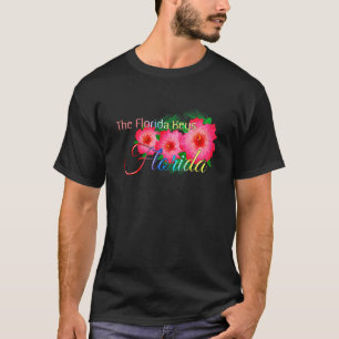 ザフロリダ鍵フロリダ熱帯花ファミリーV Tシャツ