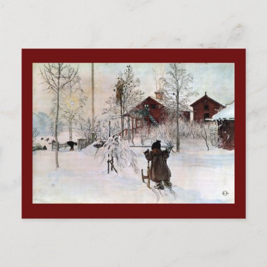 ザフロントヤードと雪の中の洗面所 ポストカード (正面)