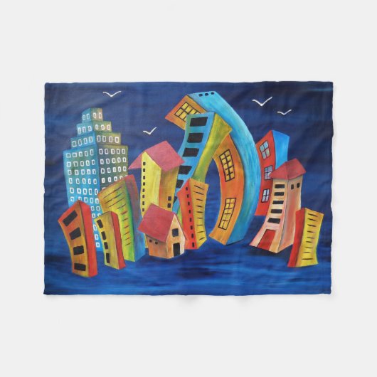 ザフローティングシティ フリースブランケット (正面(横))