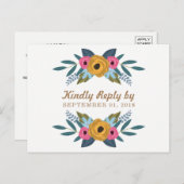 ザフローラリースホワイト結婚ズコレクション インビテーションポストカード (正面/裏面)