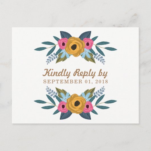 ザフローラリースホワイト結婚ズコレクション インビテーションポストカード (正面)