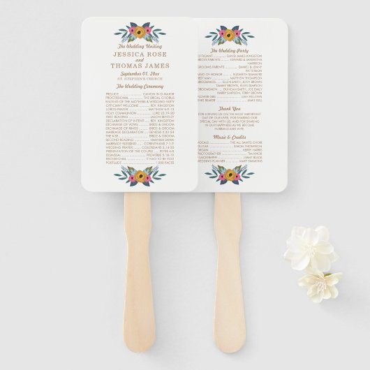 ザフローラリースホワイト結婚ズコレクション ハンドファン (正面&裏面)