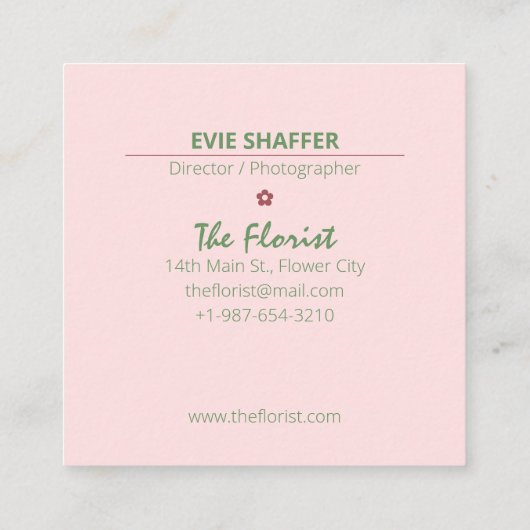 ザフローリストプロフェッショナルスクエアビジネスカード スクエア名刺 (裏面)