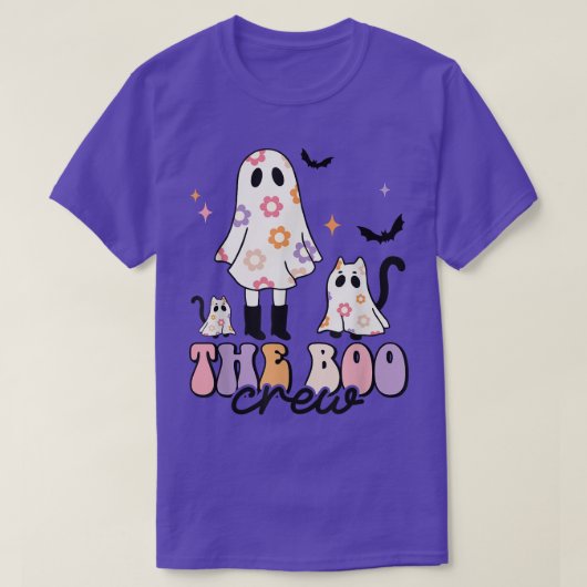 ザブクルー不気味ズシーズン幽霊キャットハロウィングロ Tシャツ (デザイン正面)