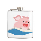 ザブック飛んでいると漫画の豚スキットル フラスク (正面)