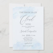 ザブライドはクラウドナインブルーブライダルシャワー 招待状 (正面)