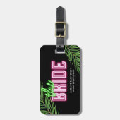 ザブライドグリーン&ピンクトロピカルバッハ ラゲッジタグ (正面縦)