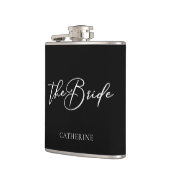 ザブライドシックパーソナライズされたブラック結婚ズ フラスク (左)