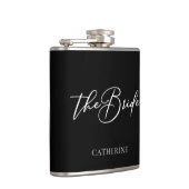 ザブライドシックパーソナライズされたブラック結婚ズ フラスク (右)