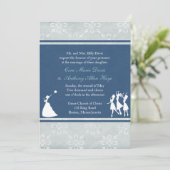 ザブライドネービーブルー結婚式招待状 招待状 (スタンド正面)