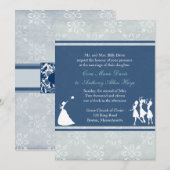 ザブライドネービーブルー結婚式招待状 招待状 (正面/裏面)
