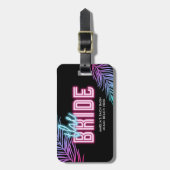 ザブライドブルー&ピンクトロピカルバッハ ラゲッジタグ (正面縦)