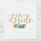 ザブライドモダン金ゴールドグリッタータイポグラフィi ワインラベル (シングルラベル)