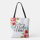 ザブライド族ブラック文字カラフルフローラアクセント トートバッグ (裏面)