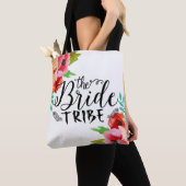 ザブライド族ブラック文字カラフルフローラアクセント トートバッグ (クローズアップ)