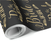 ザブライド族モダン金ゴールド文字パターン ラッピングペーパー (ロールコーナー)