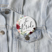 ザブライド |ブルゴーニュ・ブーケ名前をカスタムする結婚ズ 缶バッジ (インサイチュ)