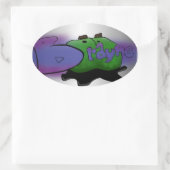 ザブラインステッカー 楕円形シール (バッグ)