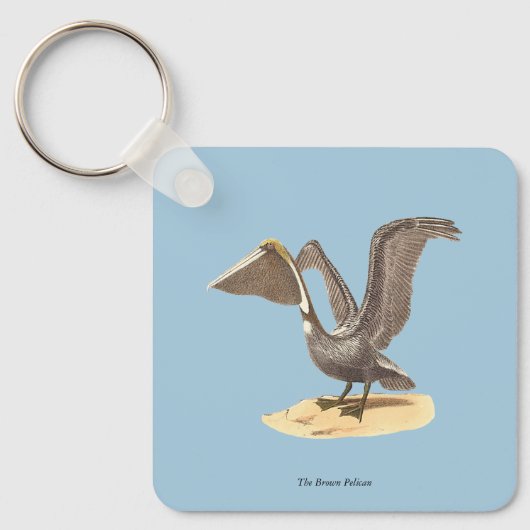 ザブラウンペリカン(Pelecanus occidentalis) NY鳥 キーホルダー (正面)