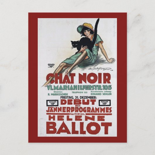 ザブラックキャットマリアヒルフェルシュトラーセウィーンヴィンテージ ポストカード (正面)