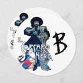 ザブラックコルサーモノグラムホワイトシャンパンラウンド 案内状 (正面/裏面)