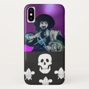 ザブラックコルセアスカル&(紋章の)フラ・ダ・リ iPhone X ケース